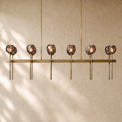 Boulee de Cristal Double Linear Chandelier 60"