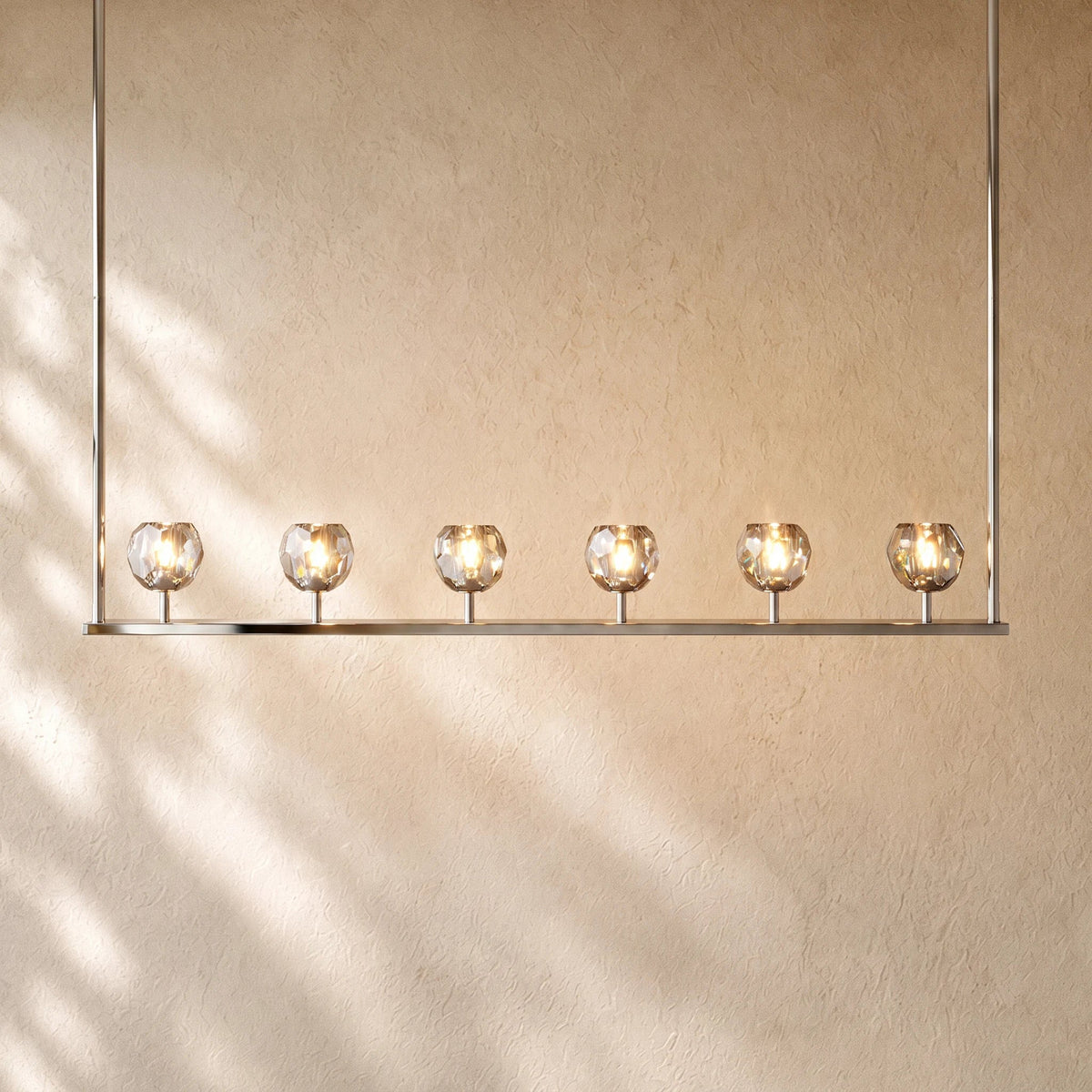 Boulee de Cristal Glass Linear Chandelier 48", 60" - Zelno