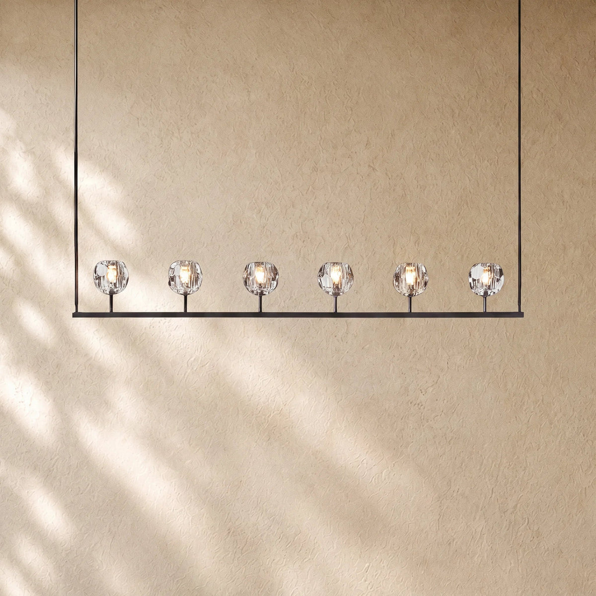 Boulee de Cristal Glass Linear Chandelier 48", 60" - Zelno