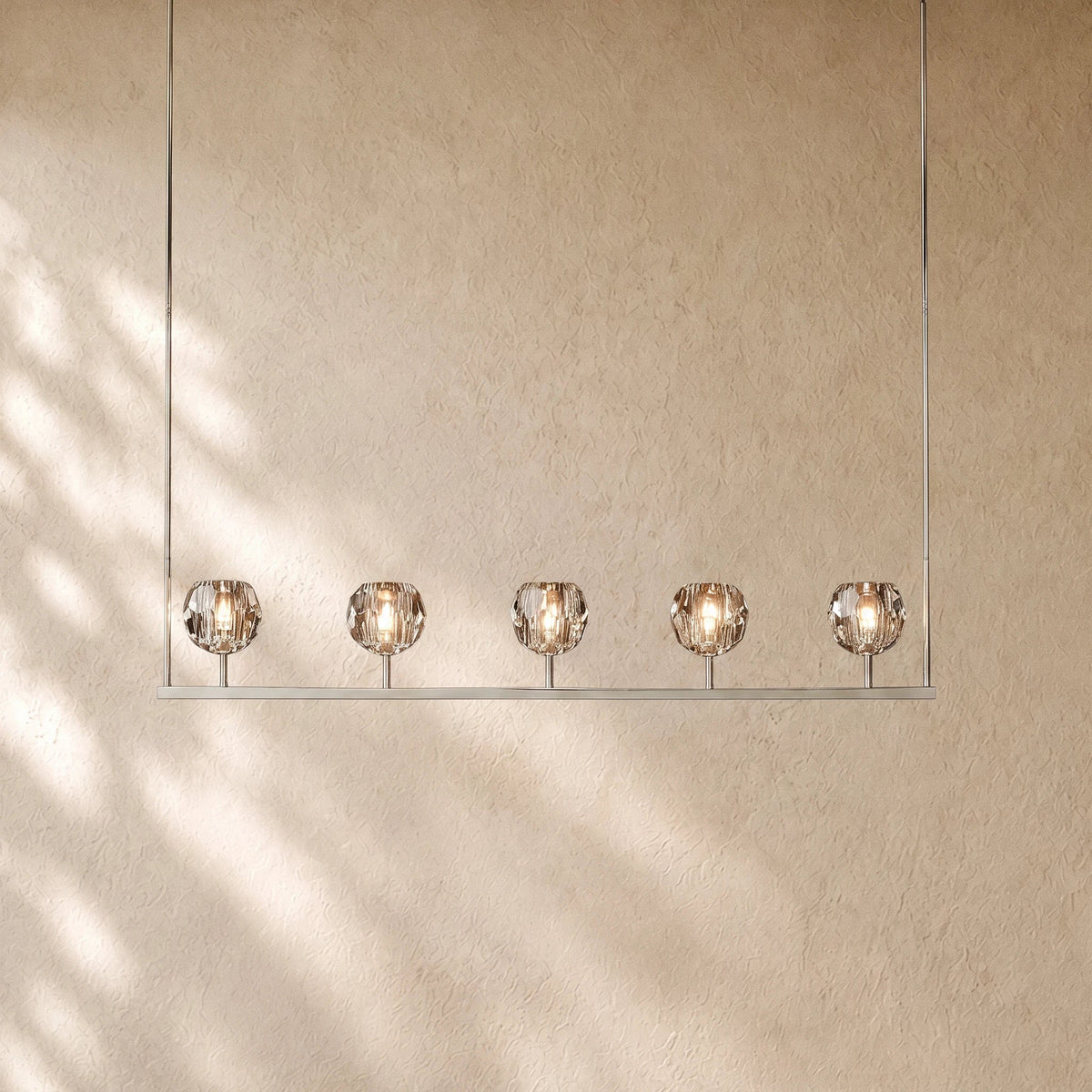 Boulee de Cristal Glass Linear Chandelier 48", 60" - Zelno