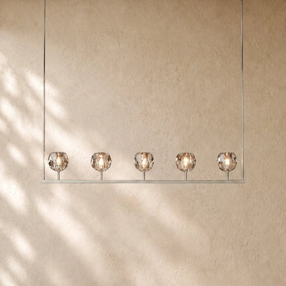 Boulee de Cristal Glass Linear Chandelier 48", 60" - Zelno