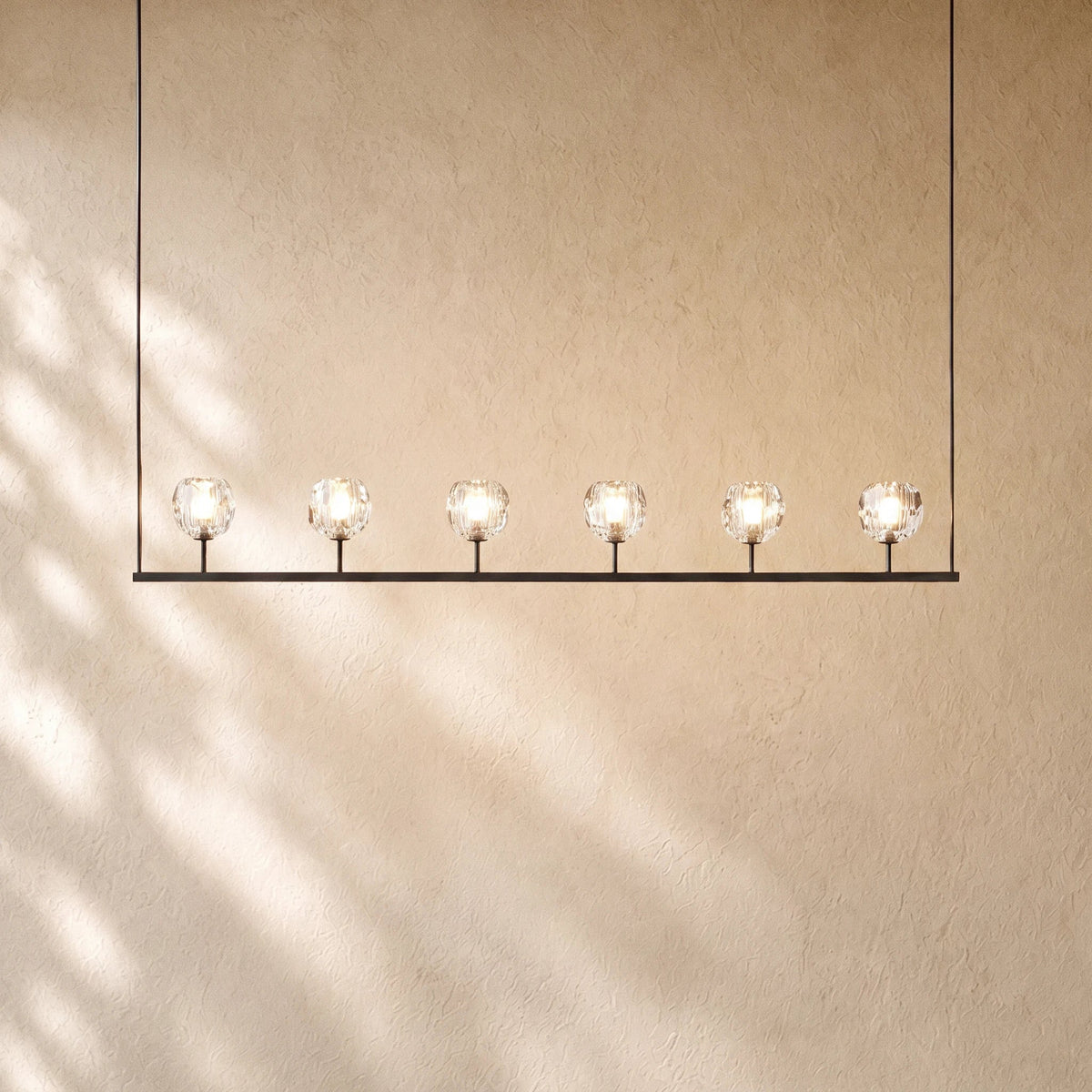 Boulee de Cristal Glass Linear Chandelier 48", 60" - Zelno
