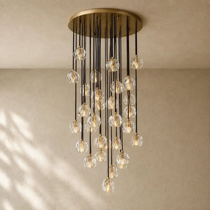 Boulee de Cristal Glass Round Cluster Chandelier - Zelno