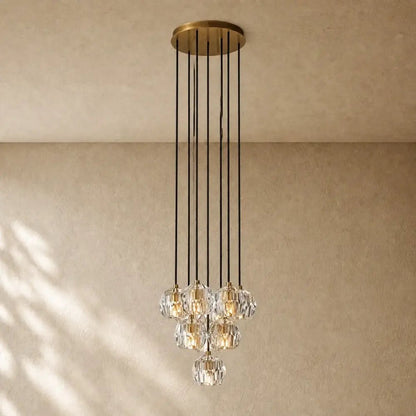 Boulee de Cristal Glass Round Cluster Chandelier - Zelno