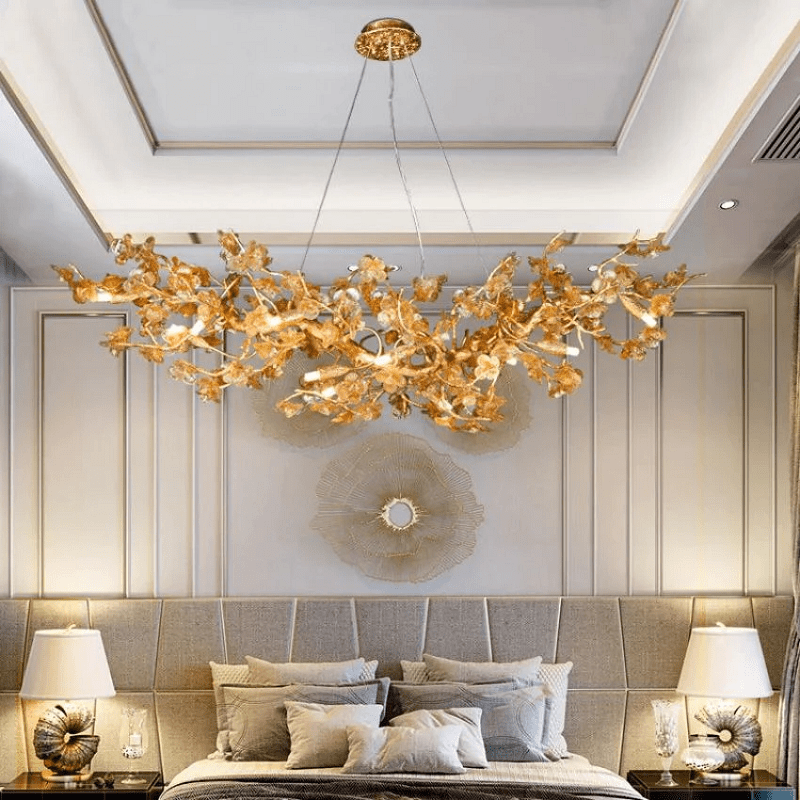 Branch Modern Leaf Linear Chandelier - Zelno Lighting