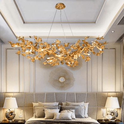 Branch Modern Leaf Linear Chandelier - Zelno Lighting