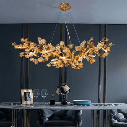 Branch Modern Leaf Linear Chandelier - Zelno Lighting