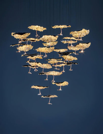 Brass Aviary Constellation Chandelier - Zelno Lighting