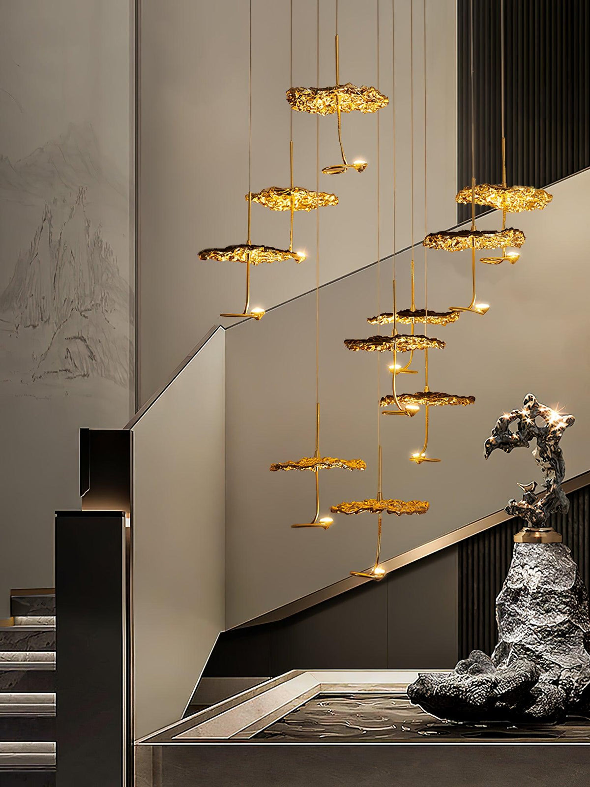 Brass Aviary Constellation Chandelier - Zelno Lighting