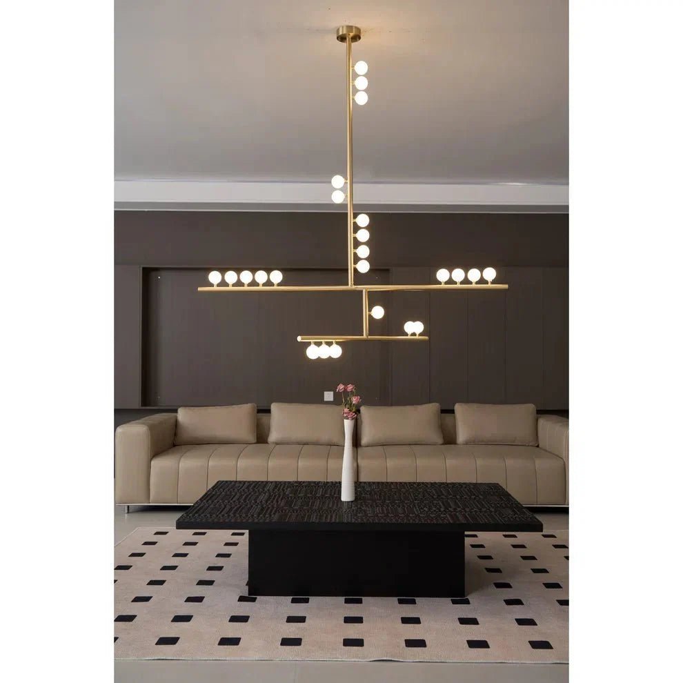 Brass Drop System Chandelier - Zelno Lighting