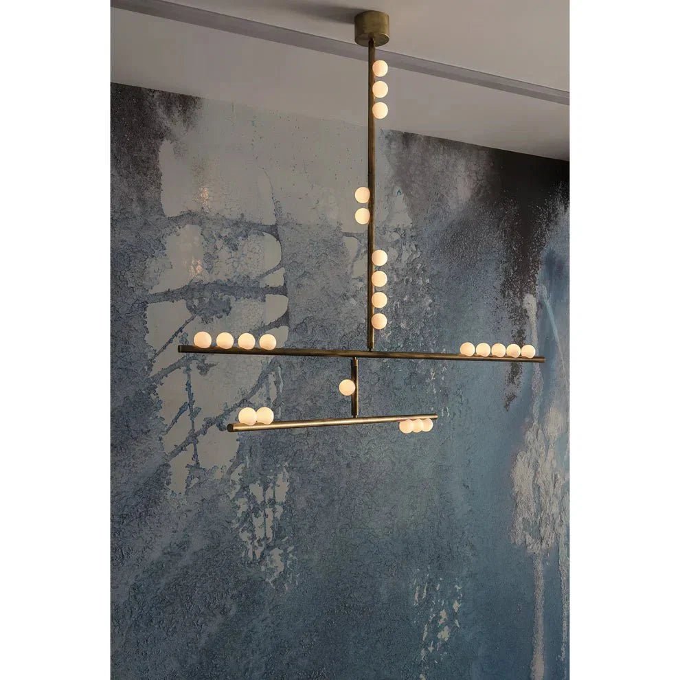 Brass Drop System Chandelier - Zelno Lighting