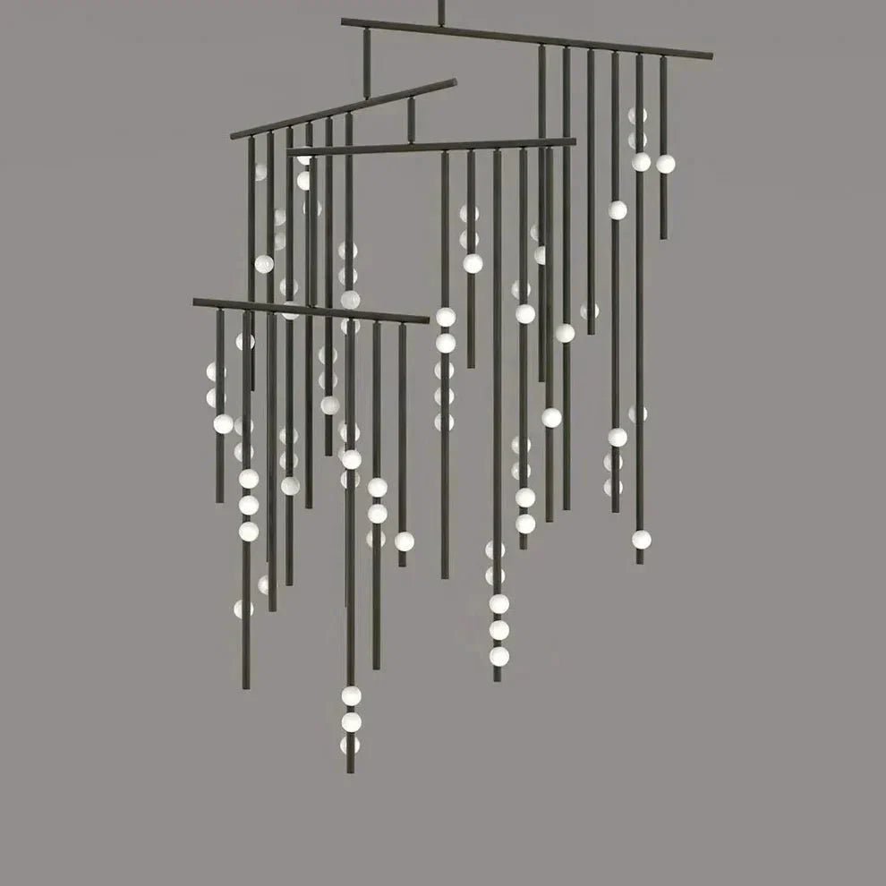 Brass Drop System Chandelier - Zelno Lighting