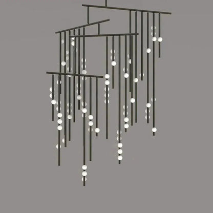 Brass Drop System Chandelier - Zelno Lighting