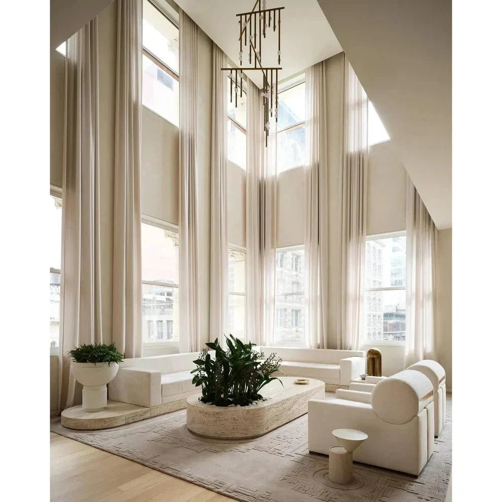 Brass Drop System Chandelier - Zelno Lighting