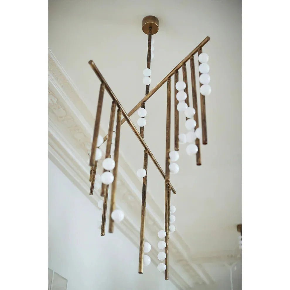 Brass Drop System Chandelier - Zelno Lighting