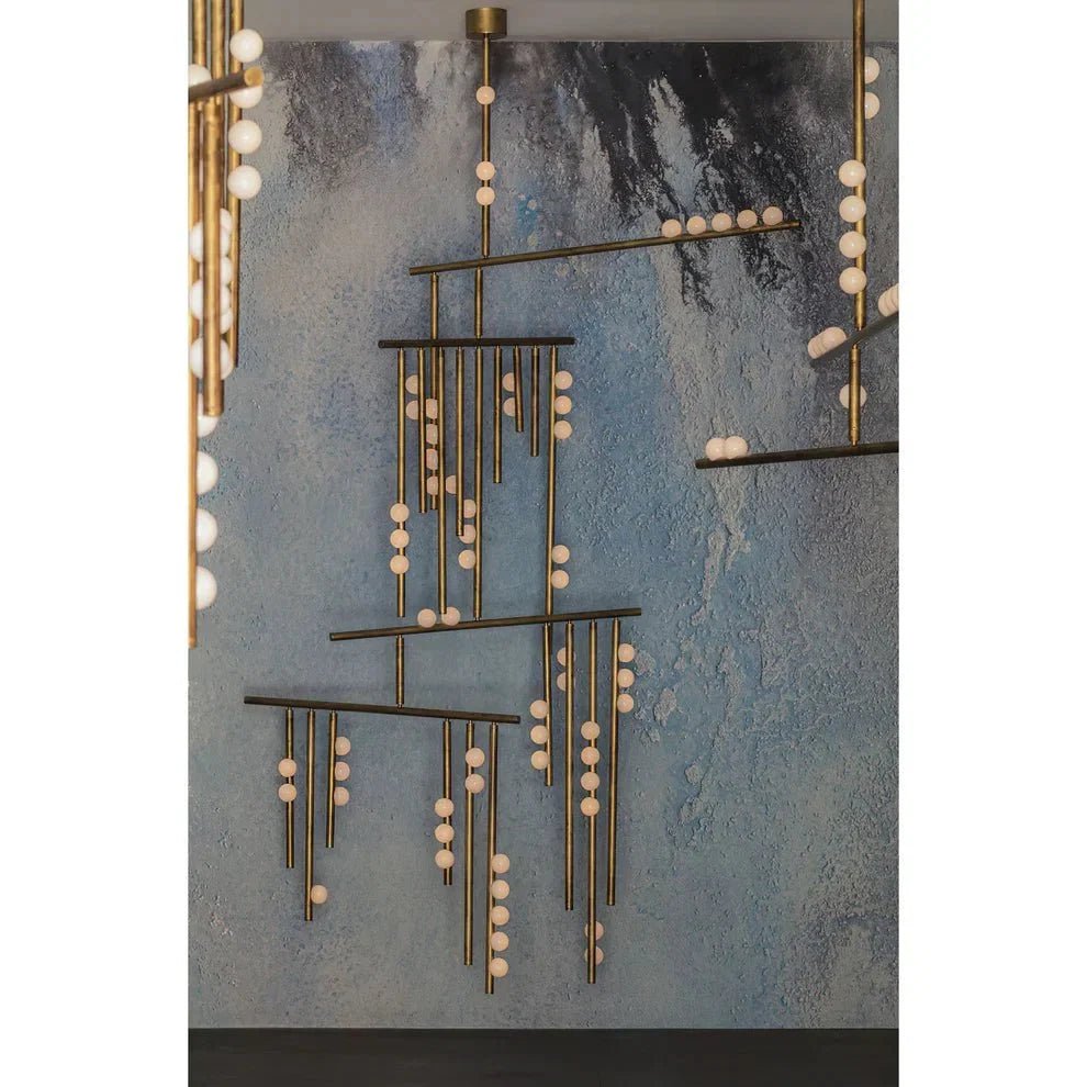 Brass Drop System Chandelier - Zelno Lighting