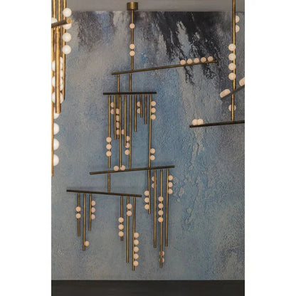 Brass Drop System Chandelier - Zelno Lighting