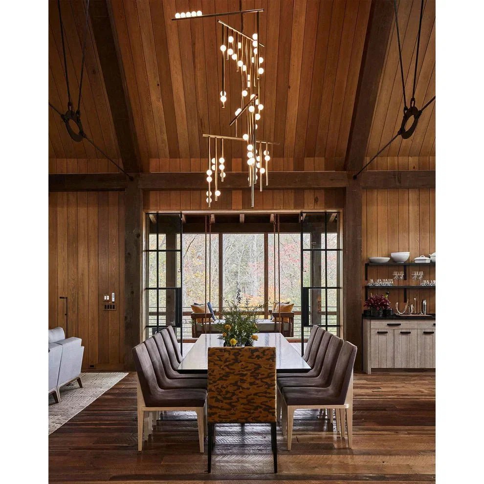 Brass Drop System Chandelier - Zelno Lighting