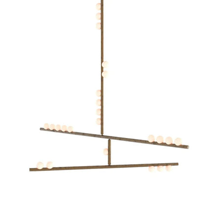 Brass Drop System Chandelier - Zelno Lighting