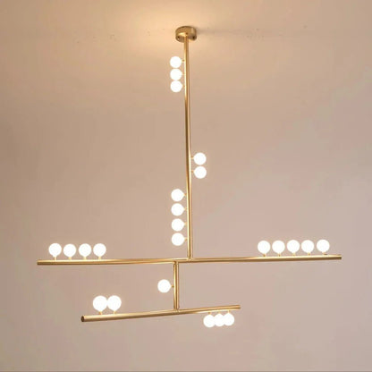Brass Drop System Chandelier - Zelno Lighting