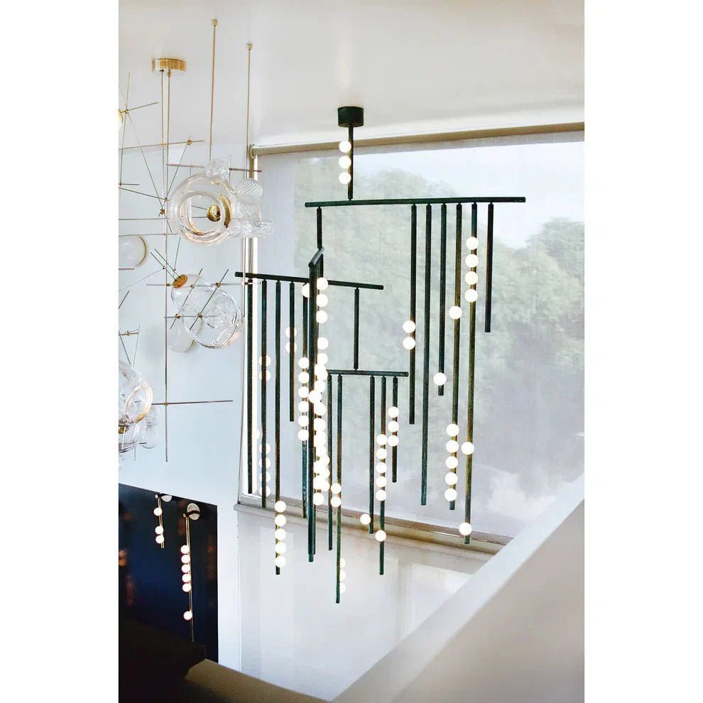 Brass Drop System Chandelier - Zelno Lighting