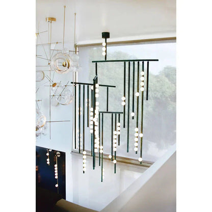 Brass Drop System Chandelier - Zelno Lighting