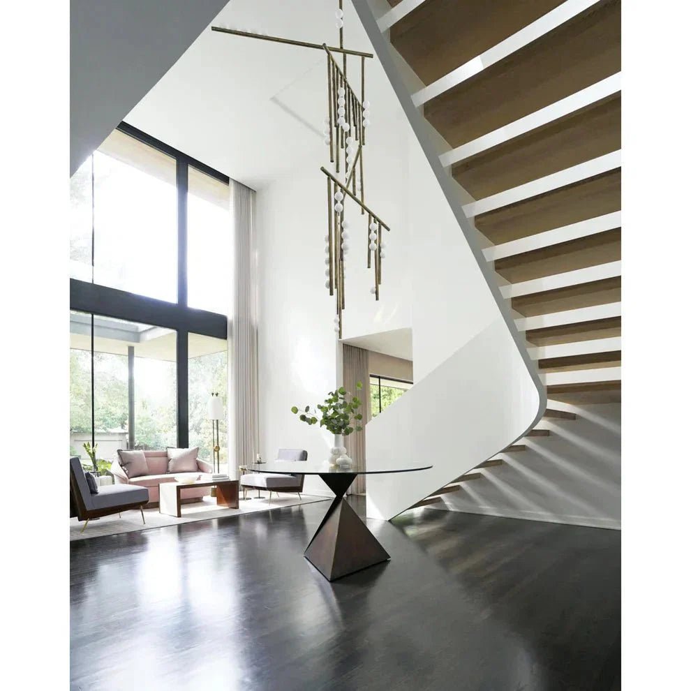 Brass Drop System Chandelier - Zelno Lighting
