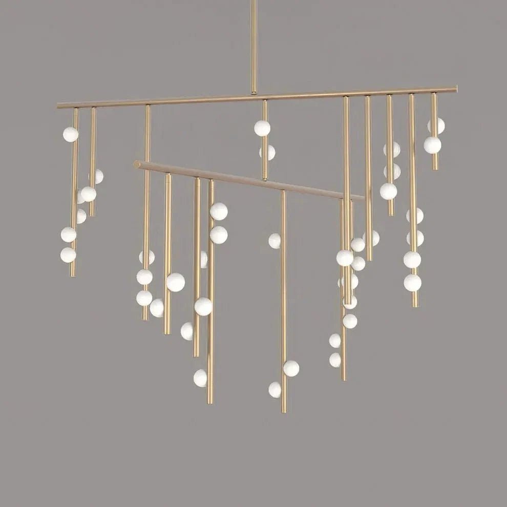 Brass Drop System Chandelier - Zelno Lighting