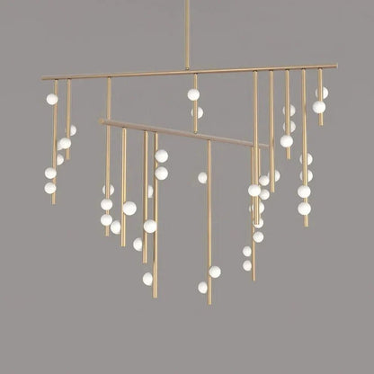 Brass Drop System Chandelier - Zelno Lighting