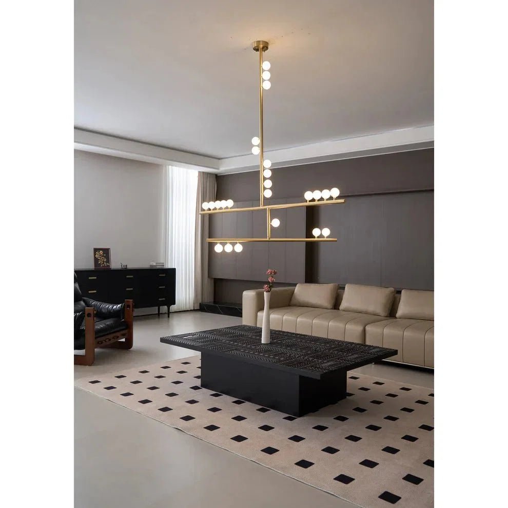 Brass Drop System Chandelier - Zelno Lighting