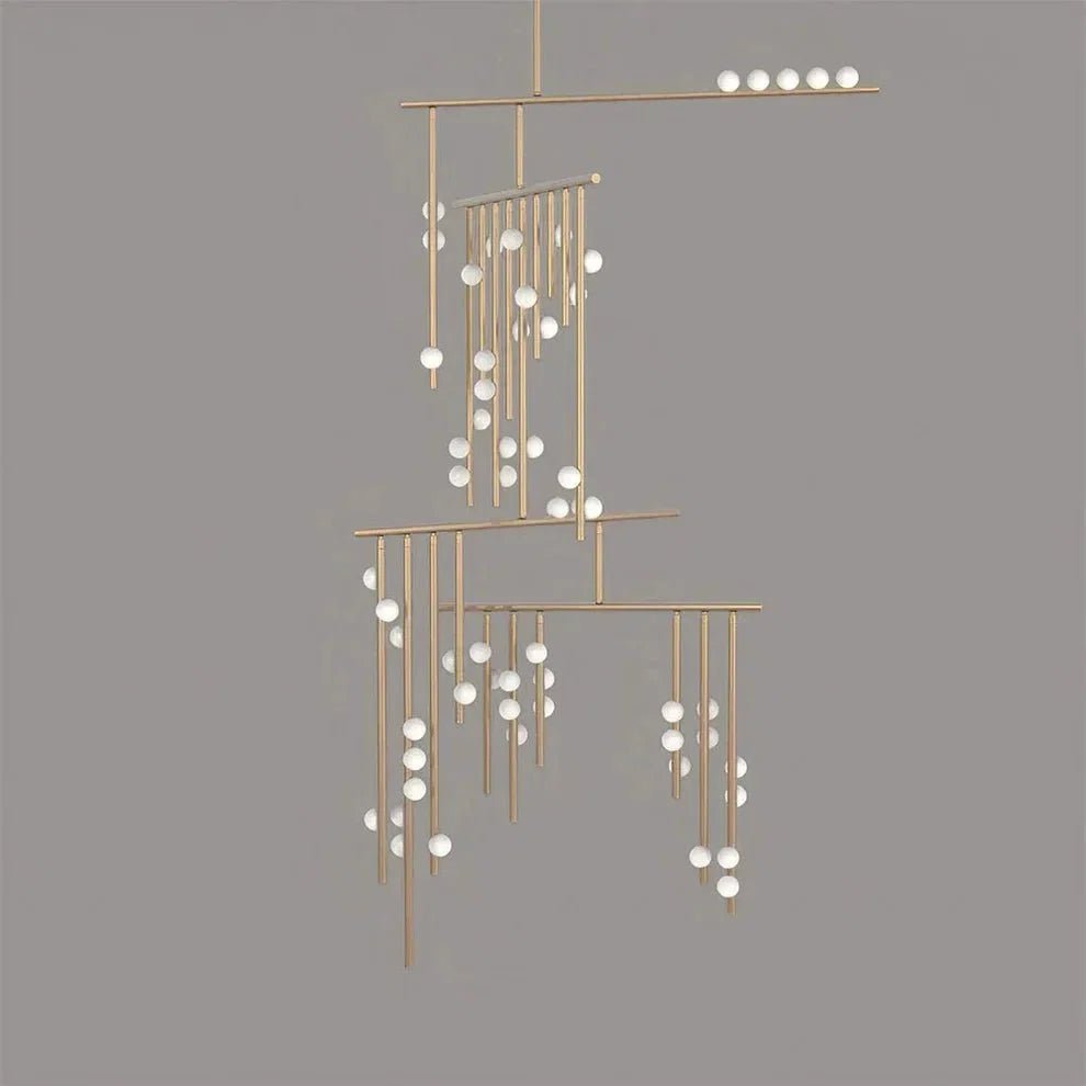 Brass Drop System Chandelier - Zelno Lighting