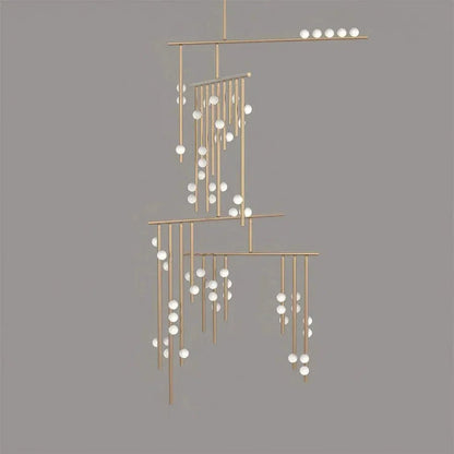 Brass Drop System Chandelier - Zelno Lighting