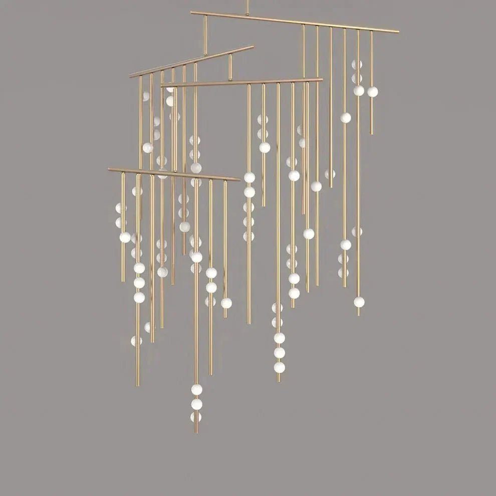 Brass Drop System Chandelier - Zelno Lighting