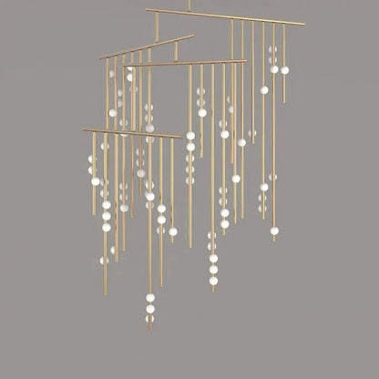Brass Drop System Chandelier - Zelno Lighting