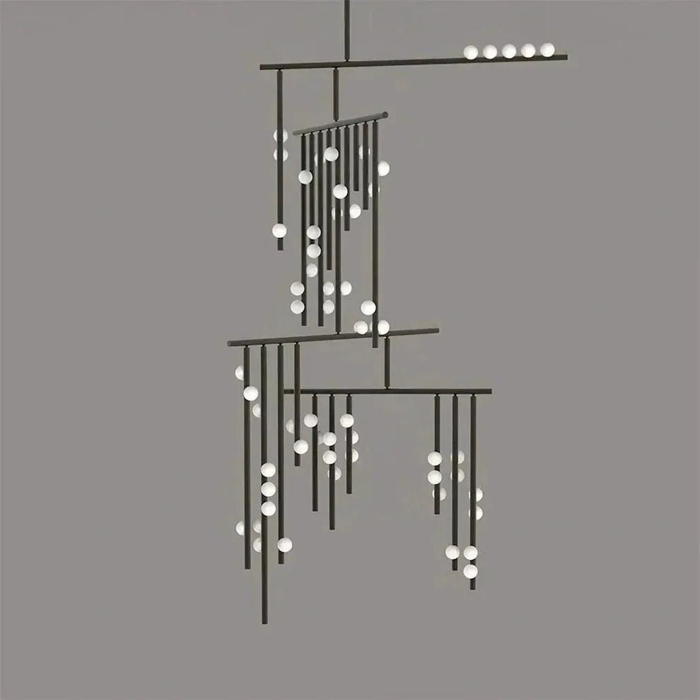 Brass Drop System Chandelier - Zelno Lighting
