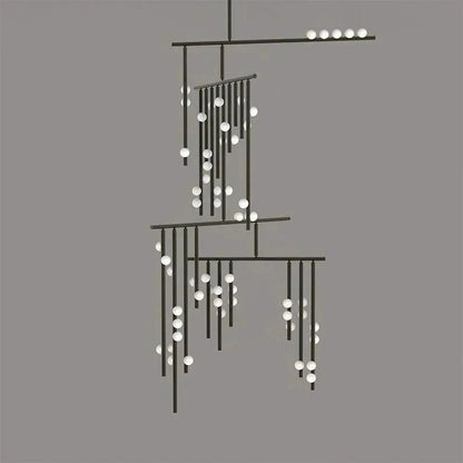 Brass Drop System Chandelier - Zelno Lighting