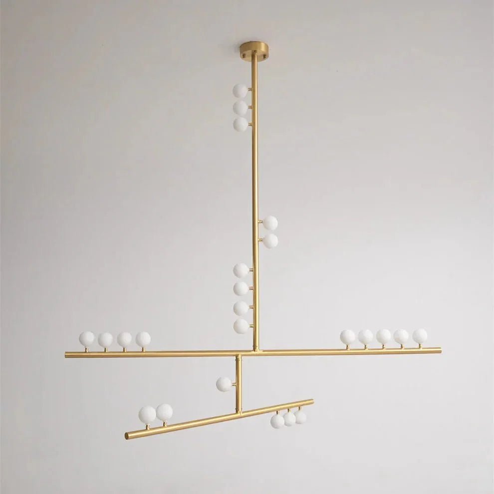 Brass Drop System Chandelier - Zelno Lighting