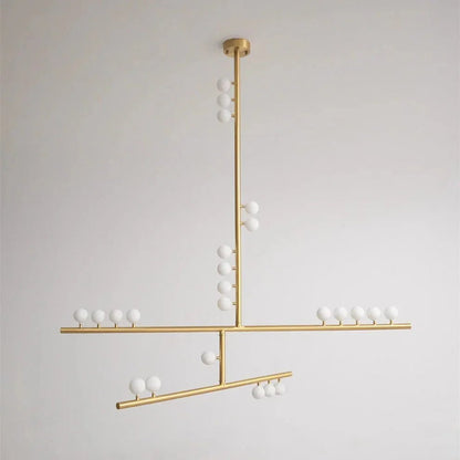 Brass Drop System Chandelier - Zelno Lighting