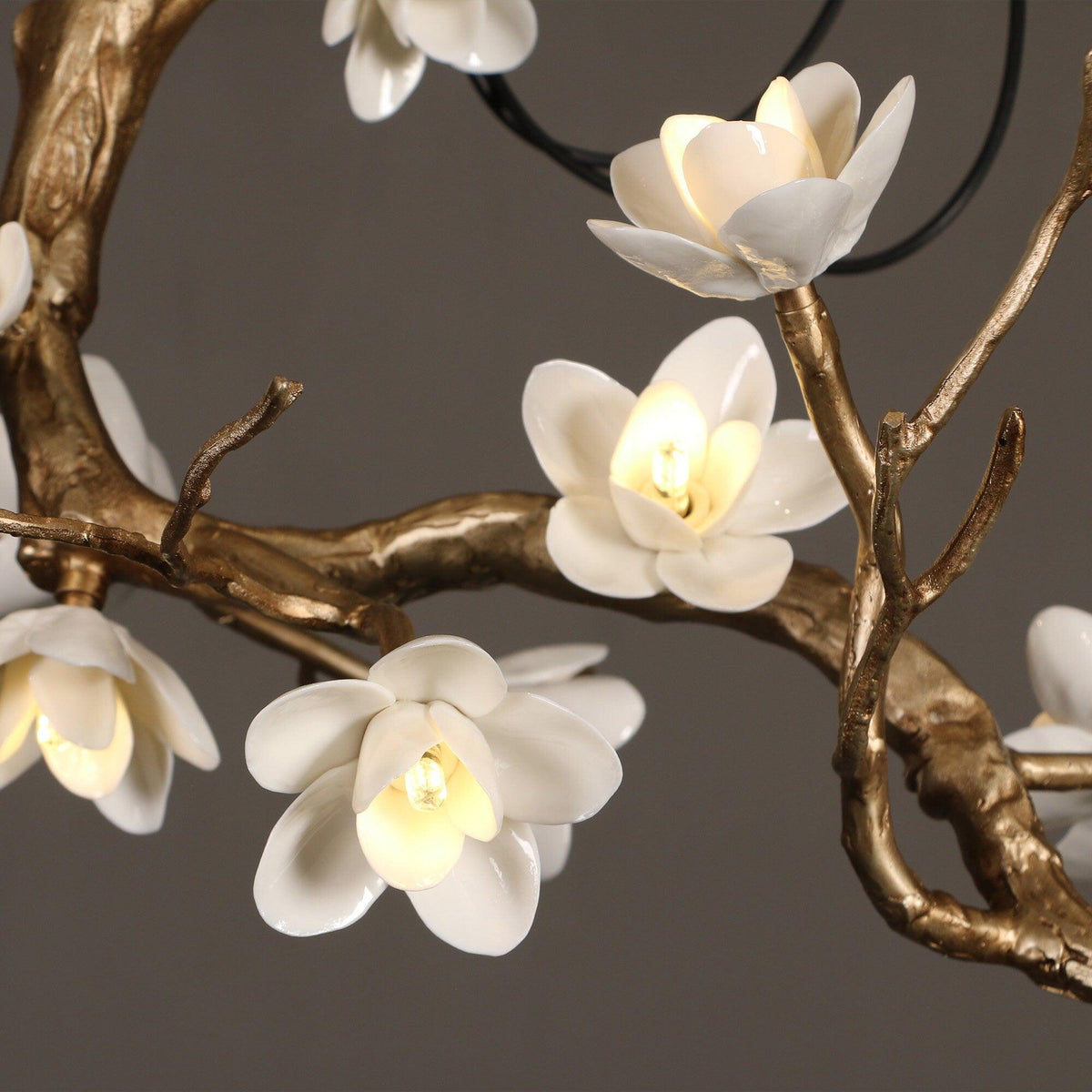 Brass Flower Branch Chandelier - Zelno Lighting