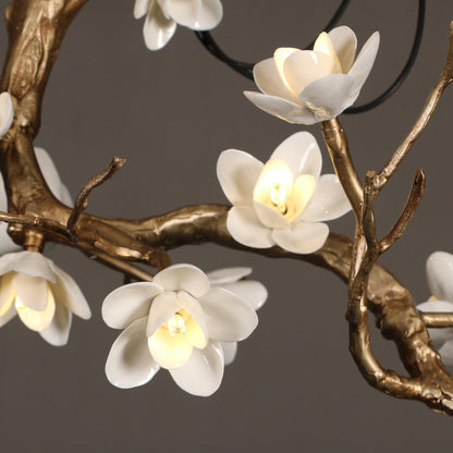 Brass Flower Branch Chandelier - Zelno Lighting