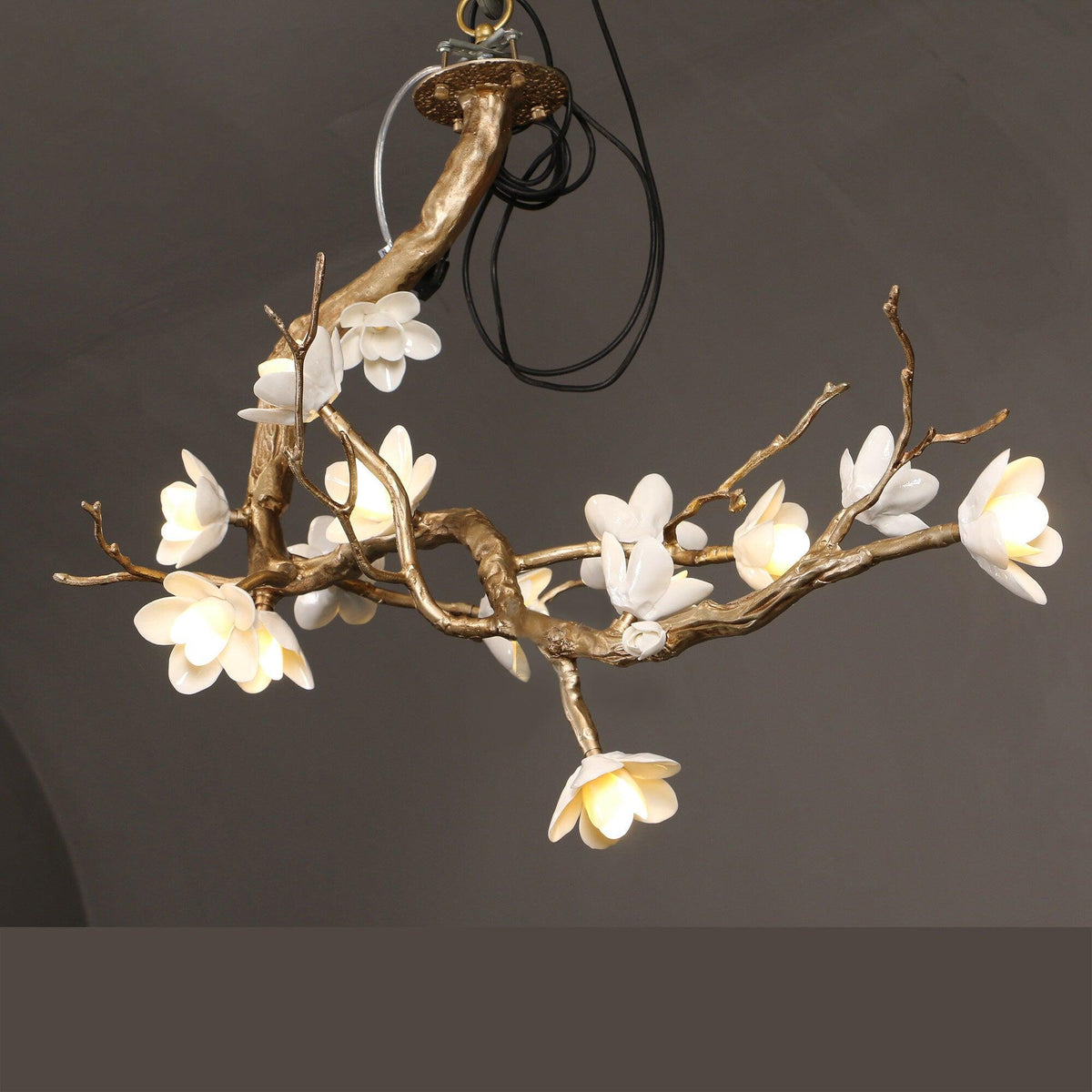 Brass Flower Branch Chandelier - Zelno Lighting