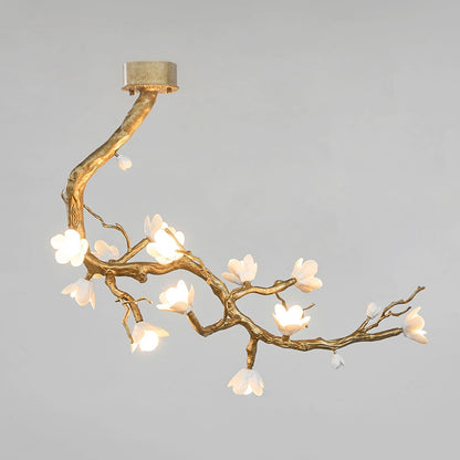 Brass Flower Branch Chandelier - Zelno Lighting