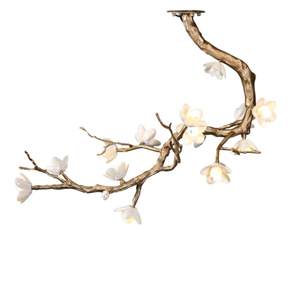 Brass Flower Branch Chandelier - Zelno Lighting