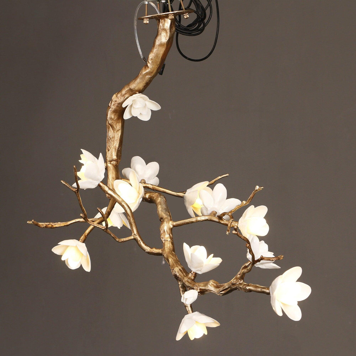 Brass Flower Branch Chandelier - Zelno Lighting