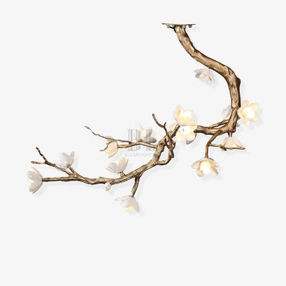 Brass Flower Branch Chandelier - Zelno Lighting