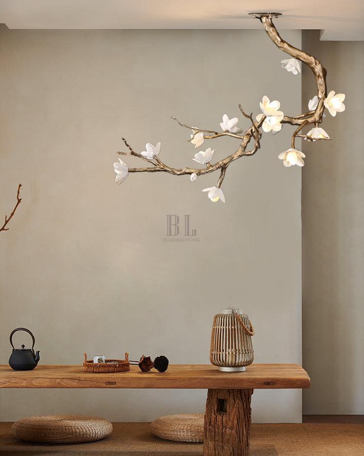 Brass Flower Branch Chandelier - Zelno Lighting