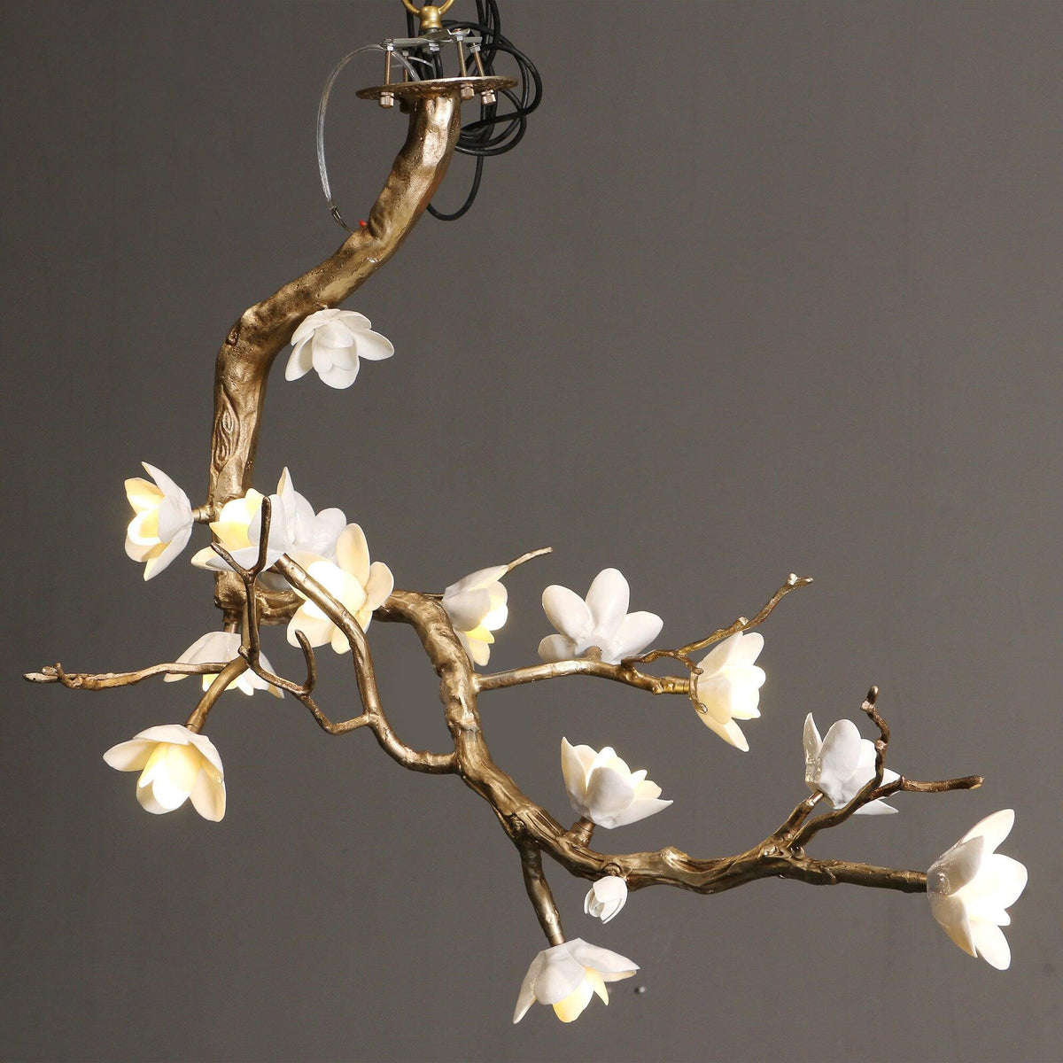 Brass Flower Branch Chandelier - Zelno Lighting