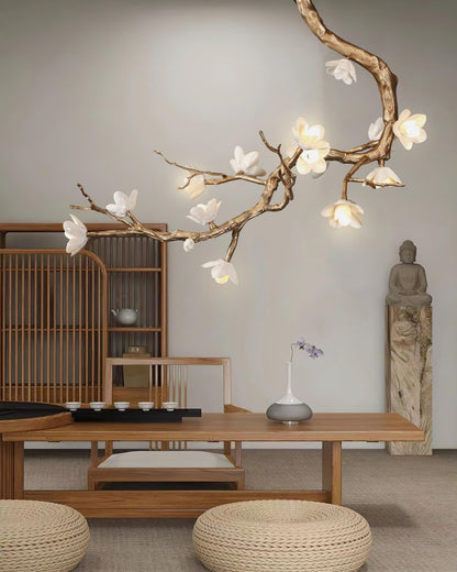 Brass Flower Branch Chandelier - Zelno Lighting