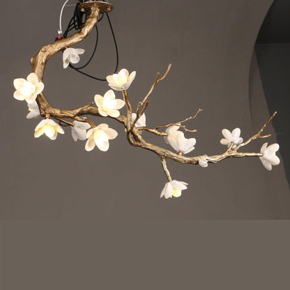 Brass Flower Branch Chandelier - Zelno Lighting