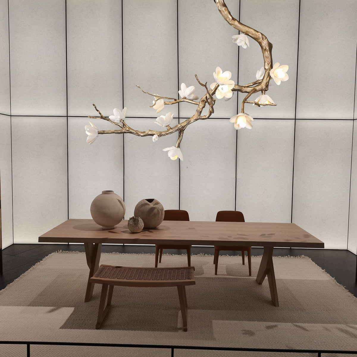 Brass Flower Branch Chandelier - Zelno Lighting